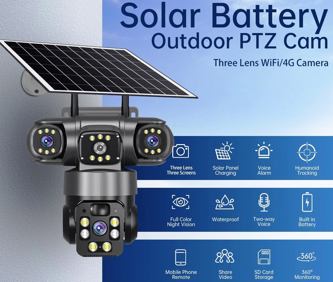 Solar 4G/WiFI PTZ CCTV Camera 